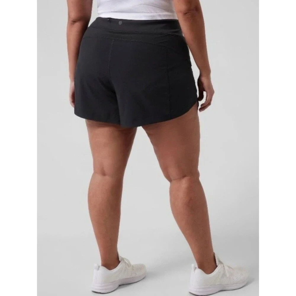 Athleta Run With It Shorts Sz 3X Black Womens NWT 3.5